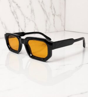 Lunettes de soleil rectangulaires à monture épaisse