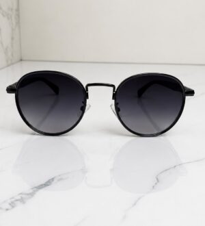Lunettes de soleil rondes à monture métallique