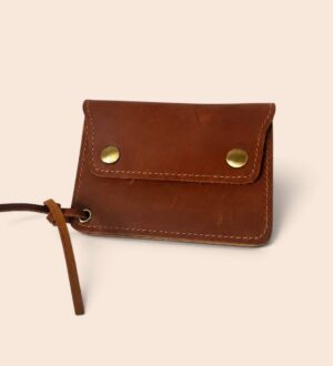 Porte-Monnaie Compact en Cuir à Double Pression