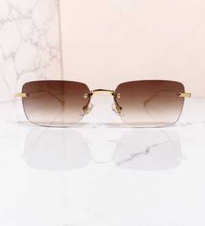 Lunettes de soleil rectangulaires sans monture