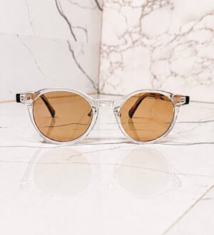 Lunettes de soleil rondes à monture épaisse