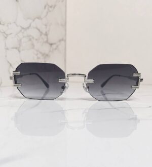 Lunettes de soleil géométriques sans monture