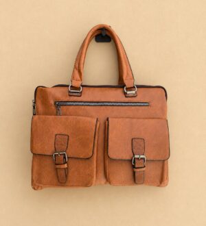 Sac ordinateur multi-poches en similicuir