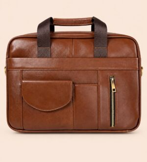 Sac ordinateur professionnel en cuir véritable