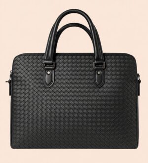 Sac ordinateur tressé en similicuir