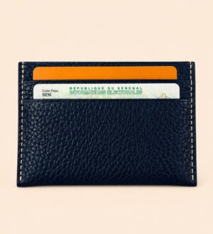 Porte-cartes compact en cuir véritable