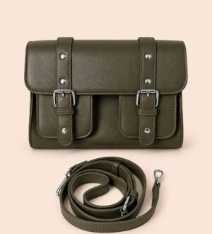 Sacoche bandoulière style cartable en similicuir